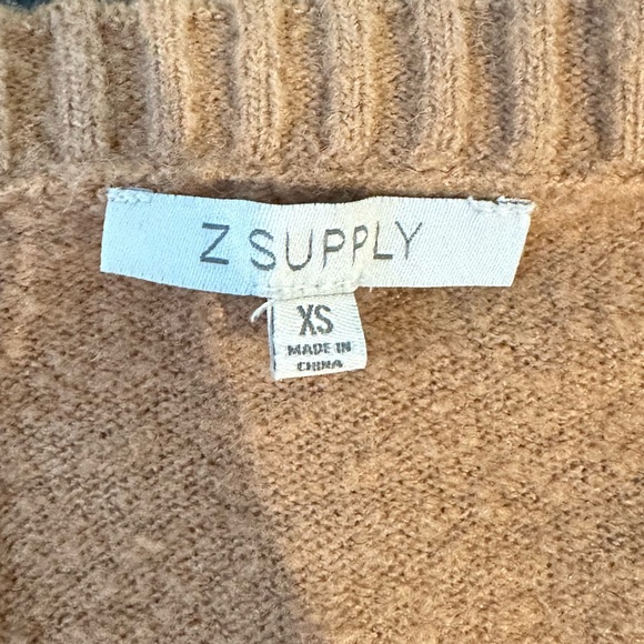 Z Supply orange and brown color block sweater, size XS - Picture 2 of 3
